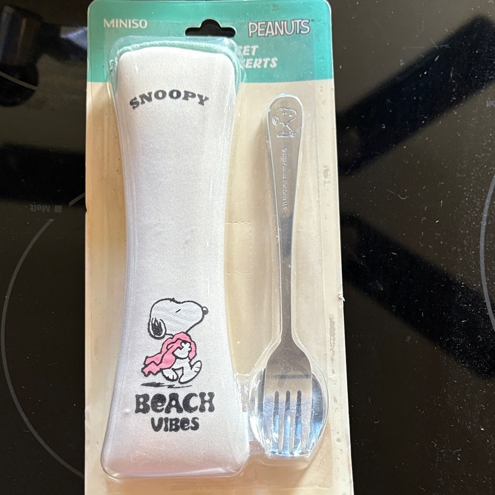 Miniso Snoopy Beach Vibes Fork Set - White